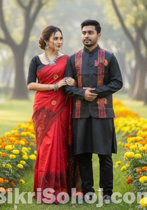 Sharee Panjabi Couple with Koti